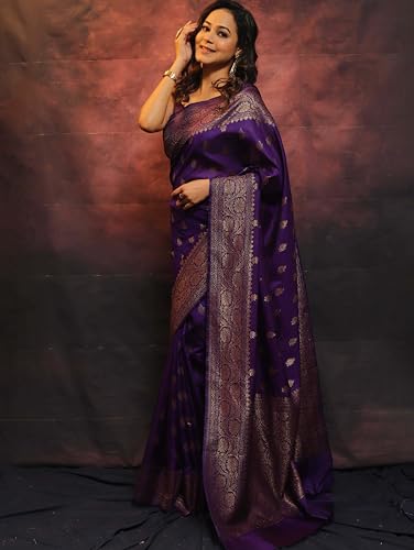 Image of Sugathari Women's Banarasi Saree Pure Kanjivaram Silk Saree Soft new ladies 2025 Design Wear Pattu Sarees Sadi Party Sari collections With Blouse Piece (San Pari-223)