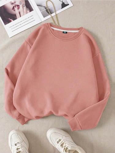Image of SXV STYLE Solid Plain Unisex Cotton Oversized Baggy Sweatshirt