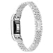 XIALEY Cinturini con Strass Compatibile con Fitbit Charge 2, Donna Gioielli in Metallo Bracciale in Acciaio Inossidabile Cinghie Orologio di Ricambio Braccialetto da Polso per Charge 2,Argento