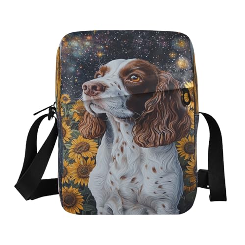 MCHIVER Small Messenger Bag Springer Yellow Sunflowers Star Crossbody Bag for Men Women Handbags Fanny Packs for Outdoor Travel - Main Image