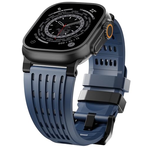 Bracelet caoutchouc Apple Watch Ultra résistant avec adaptateur à vis antichoc
