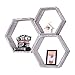 Comfify Estantes Flotantes Hexagonales Montados en Pared Rústicos Blancos - Juego de 3 - Grandes, Medianos y Pequeños - Estantes para Recámaras, Salones y más - Decoración de Pared de Panal de Abeja