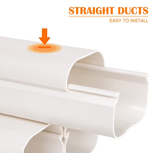 UNAOIWN Mini Split Line Set Cover Kit 3\" W 16Ft Air Conditioners Decorative PVC Slim Line Cover for Central AC & Heat Pumps Systems Tubing Cover