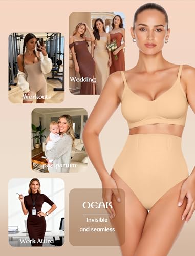 Image of OEAK Tummy Control Shapewear for Women Seamless Girdle High Waisted Body Shaper Underwear Panty Smooth Under Dress Shapewear