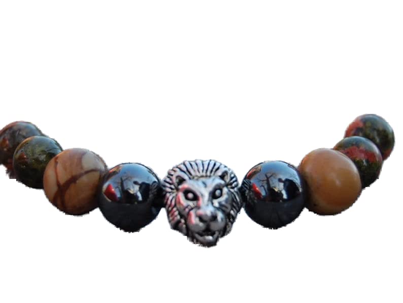 Bracelet unakite anti stress perles ajustables pour la paix