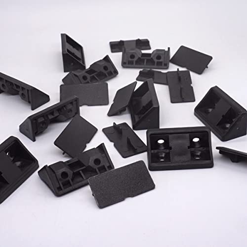 SKIR'CO (20 pcs) Black Shelf Brackets 44 x 20 x 20 mm, 90 Degree Furniture Corner Brace, Plastic Right Angle Joint - Image 3