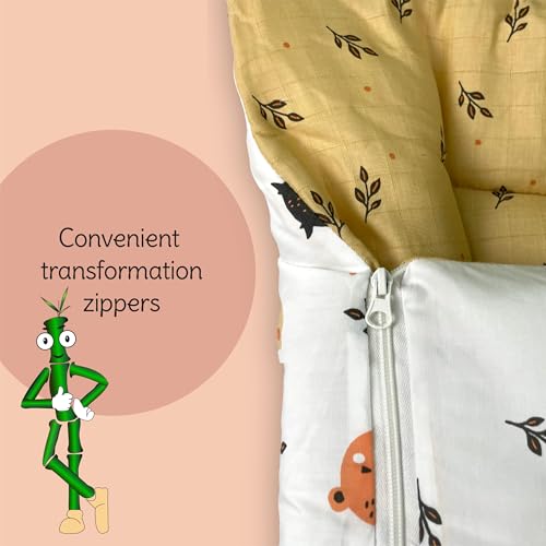 Image of Krildo 3 in 1 Baby Sleeping Bag & Carry Nest for Newborn, Portable Bamboo Cotton for 0-6 Months Infants, Holding Set, Soft & Lightweight (Honey Bunny)
