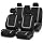FH Group Car Seat Covers Unique Flat Cloth Full Set Automotive Seat Covers Front Set and Rear Solid Bench Gray Black Seat Covers w. Gift Universal Fit Interior Accessories for Cars Trucks and SUVs