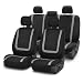 FH Group FB032115 Unique Flat Cloth Seat Covers (Gray) Full Set with Gift - Universal Fit for Cars Trucks and SUVs