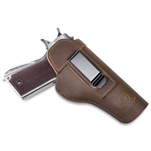 1911 Holster, Leather Gun Holster for Concealed Carry, IWB Holster for Most 1911 Style, Compatible
