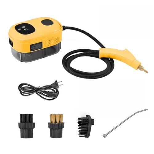 NYHGOXM ポータブルスチームクリーナー 高温スチームで除菌・ダニ対策に!布団クリーナーとしてマットレス/カーペット/ソファのトコジラミ退治や、車内/キッチン/バスルームのリンサークリーナーとしても活用できる多機能スチーム掃除機 (カーキ,ブラシヘッド