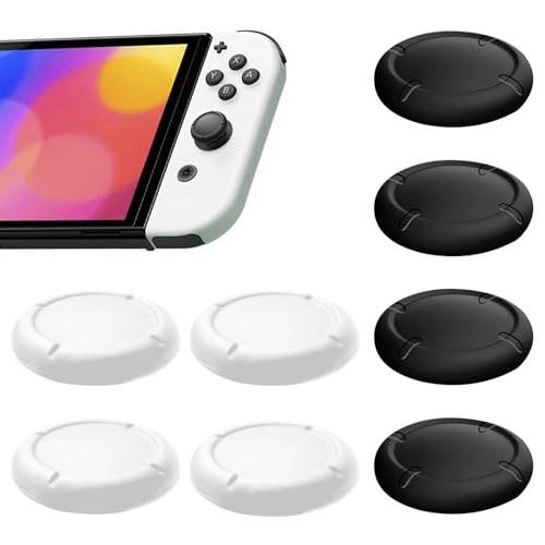Tapa de repuesto para mando interruptor Joycon, protege Thumbsticks para Switch/Lite Accesorios de protección de silicona Joystick 3D Grips Caps (C:4 piezas en blanco y negro)