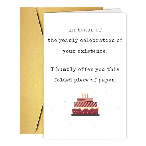 HCIU6YGQ Funny Birthday Card for Her Him, Humor Birthday Card for Mom, Dad, Grandma, Grandpa, Happy Bday Gift for Friends, Family, Coworkers