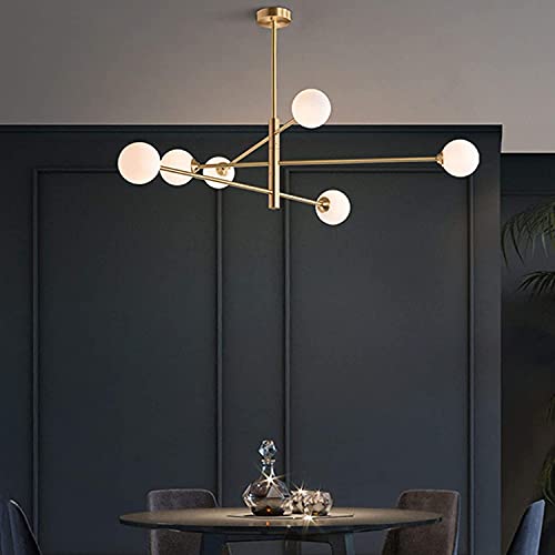 Plafonnier industriel rustique et lustre spoutnik or moderne - 5