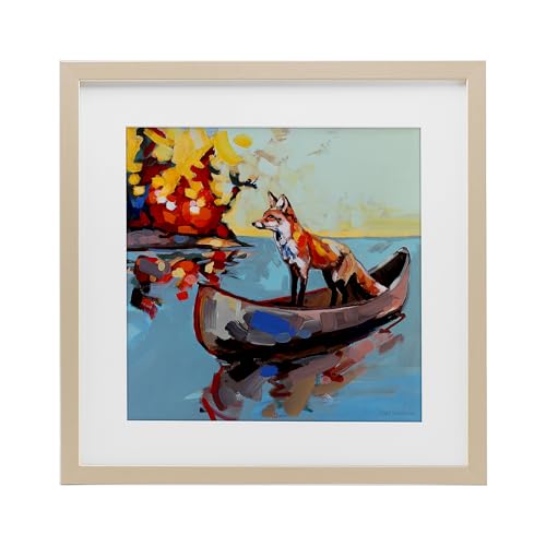 Affiche Fox's Voyage on Canoë Gris pour créer une ambiance nature dans votre salon