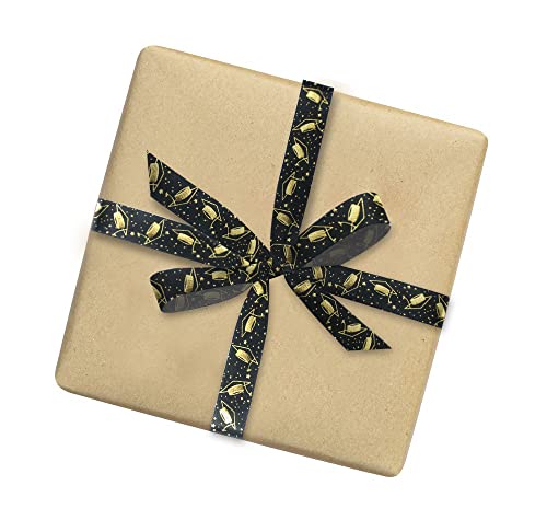 3 Rolls 15 Yard Graduation Ribbon Graduation Hat Star Printed Grosgrain Ribbons White Black Ribbons Gift Wrapping Congratulations 2023 Satin Ribbon For Graduation Party Favors Decor For Gift Wrapping #TOP3