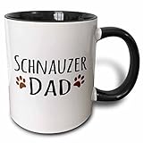 3dRose 153977_4 Schnauzer Dog Dad Mug, 11 oz, Black