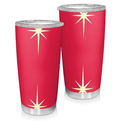 DARUIRONG Atomic Star Car Cup Tumbler with Lid Stainless Steel Travel Mug 20oz Coffee Mug Spill Proof Christmas Retro Double Wall Vacuum Insulation Water Bottle