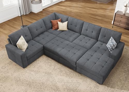 HONBAY Sectional Sleeper Sofa, Sleeper Sofa Couch with Storage...