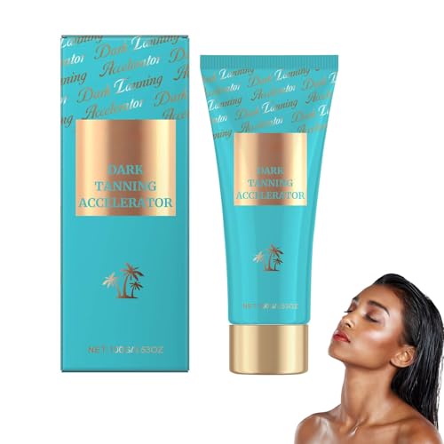 Dark Tanning Bed Lotion Accelerator - Ultra-Dark Tan Enhancer for Indoor & Outdoor Use | Fast-Acting Melanin Booster | Non-Streak Formula | 24HR Hydration | Tropical Paradise Scent | SPF-Free