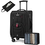Carry On Luggage 22x14x9 Airline Approved, 22-Inch Suitcases with Spinner Wheels, Softside Carry-on Luggage with TSA Lock for Men Women Business Trip, Lightweight Large Capacity Luggage for Travel