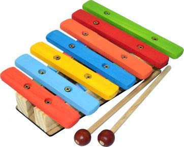 Xilofone Infantil Instrumento Musical Madeira Colorido.