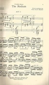 Paperback The Medium Vocal & Piano Score - a Tragedy in Two Acts Book