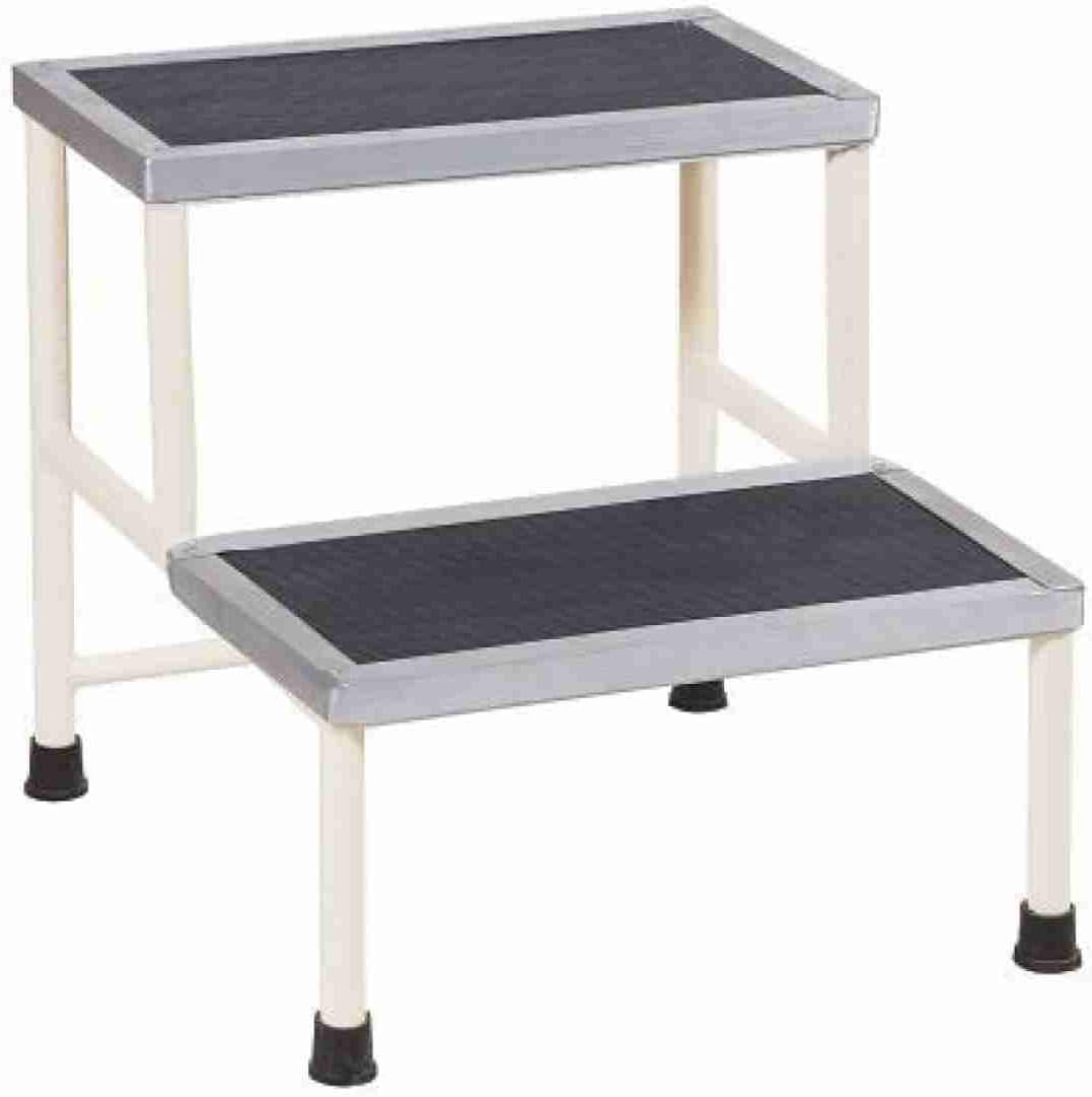 Bed Side Foot Step Stool Double with Anti Slippery Metal Coating Top Medical Furniture for Hospital/Clinic