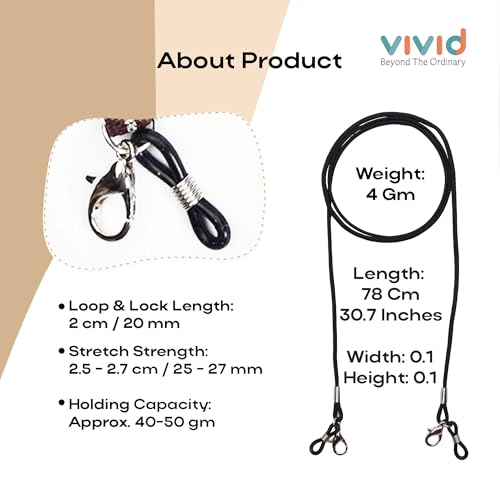 Image of VIVID vision Unisex Adult Eyeglass Holder Strap Cord | New Chain Adjust on Sunglasses | Anti-slip Retainer Lanyard String Eyewear Frame | Specs Mask Chains