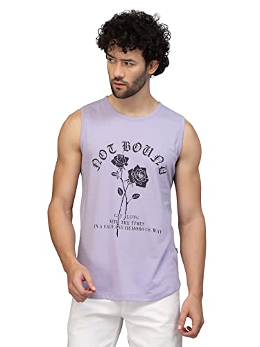 Image of RIGO Stylish Cotton Printed Vest for Men | Round Neck, Slim Fit, Sleeveless T-shirt Vest for Man | Casual Innerwear Sando for Men & Boys - Perfect for Workouts Gym, Vacations, and Beaches