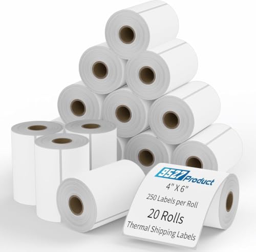 Image of 9527 Product Shipping Labels 4x6, 20 Rolls x 250 Labels, Direct Thermal, Compatible with Zebra, Eltron Printers