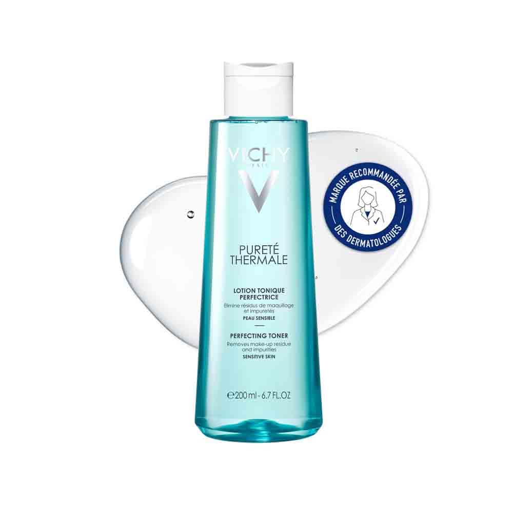 Vichy, Thermal Purity, Perfecting Toning Lotion, Removes Makeup and Impurities Residue, Suitable for Sensitive Skin, Alcohol-free Composition, 200 ml