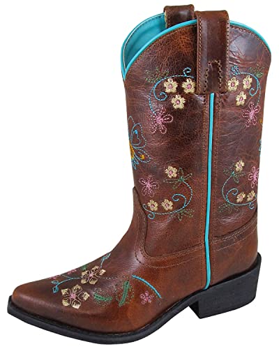 Smoky Children's Kid's Florence Brown Leather Western Cowboy Boot