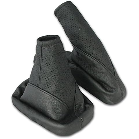 L & P Car Design L&P A104-1 Set Schaltsack und Handbremsmanschette 100% Echtleder Leder Schwarz perforiert Ersatzteil für Corsa C Cover