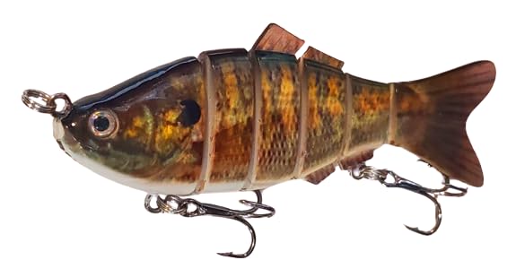 '4'' Spring Shad Multi Jointed Swimbait Bass Fishing Lure Bait Hard Slow  Fast Sinking Life Like Big Gizzard Shad Minnow Bluegill'