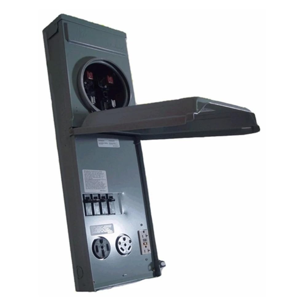 Midwest Electric R075C010 100A Surface Metered RV Power Outlet Panel • 100 Amp 120/240 V Single Phase • 50/30/20 Amp GFCI Receptacles • Steel Outdoor NEMA 3R Surface Mount