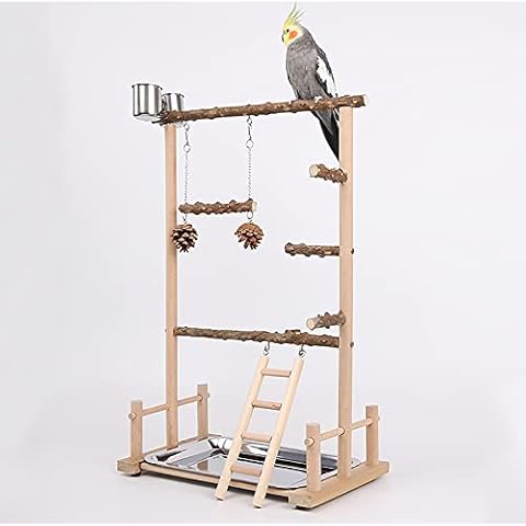 Wooden Bird Perch Stand Toy for Small Birds Cover