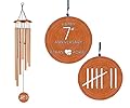PORTHO Personalized 7th Wind Chime - Traditional Anniversari Gift Windchime with 6 Copper Tubes, Gift for Husband, Wife and Couple