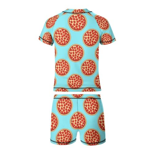 Pizza Pepperoni PatternChildren's Swimsuits Boys Two Piece Suit7-9Y（120cm）3
