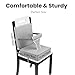 PandaEar Toddler Booster Seat for Dining Table, Portable Increasing Booster Cushion with Backrest & Adjustable Seat Belt for Kids Children, Non-Slip Bottom (Grey)