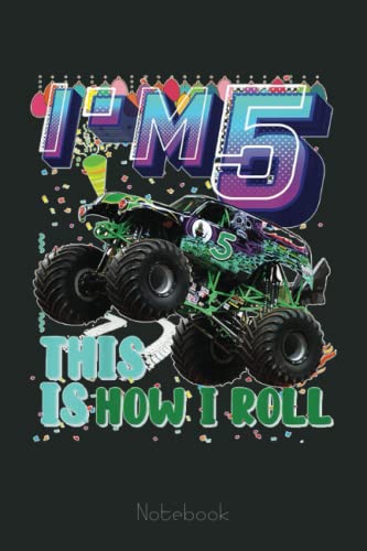 Kids Monster Truck Car 5th Birthday Gifts 5 Years Old Bday Boys Notebook: Funny Monster Trucks Gifts for Kids Great Kids Appreciation Thank Gag Gifts for Girls Toddler Boys Dad Mom