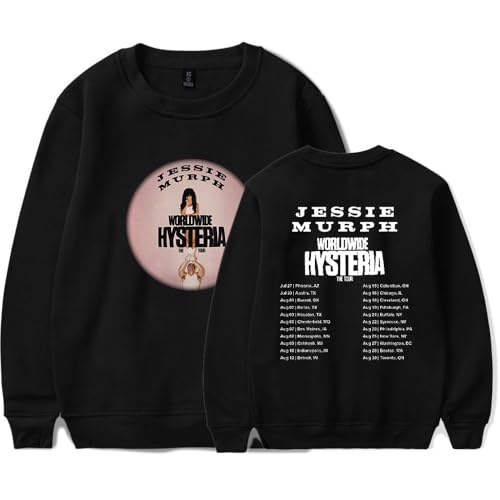 Jessie Murph Worldwide Hysteria The Tour 2025 Spring Autumn Crew Neck Sweater Casual Tops Crew Neck Sweatshirts