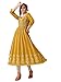 EthnicJunction Women's Lucknowi Chikankari Embroidered Thread Work Georgette Anarkali Kurta (Large) (Mustard)
