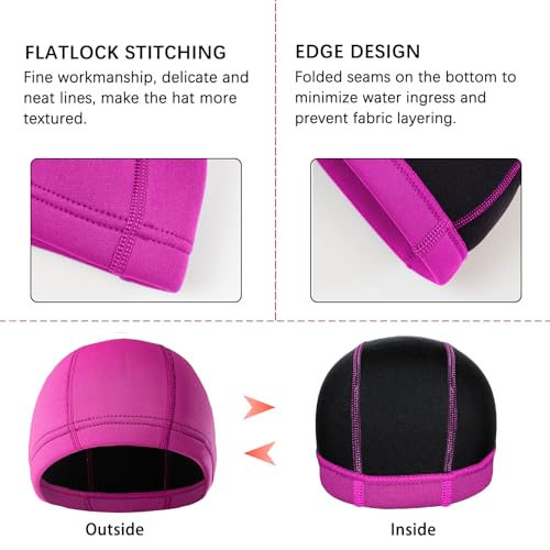 Image of DEHAI Neoprene Diving Hood Wetsuit Swimming Caps for Womens Mens Youth, 2mm 3mm Thermal Water Beanie Hat Keep Long Hair Dry for Curly Locs Braids