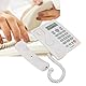 Universelles schnurgebundenes Festnetztelefon, Festnetz-Desktop-Festnetztelefon, Anrufer-ID-Anzeige, Rauschunterdrückung, Freisprechen, geeignet für Zuhause, Hotel und Büro(Weiß)