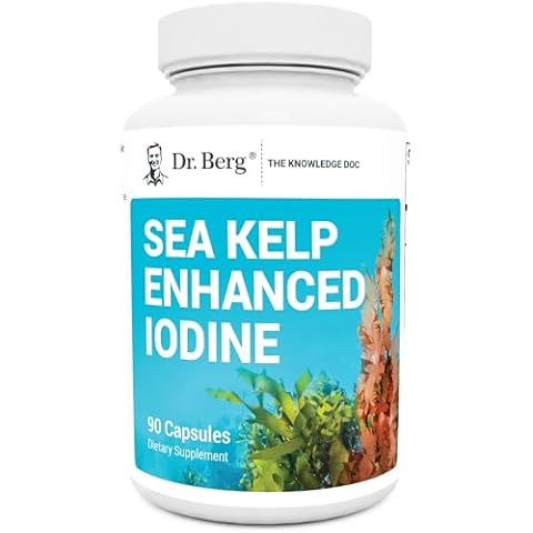 Dr. Berg Sea Kelp Enhanced Iodine - 200 mcg of Premium Iodine - Seaweed Blend Includes Klamath Blue-Green Algae & Sea Kelp - 90 Capsules Cover