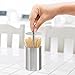 Oggi Retractable Toothpick Holder with Rubber Base, Silver