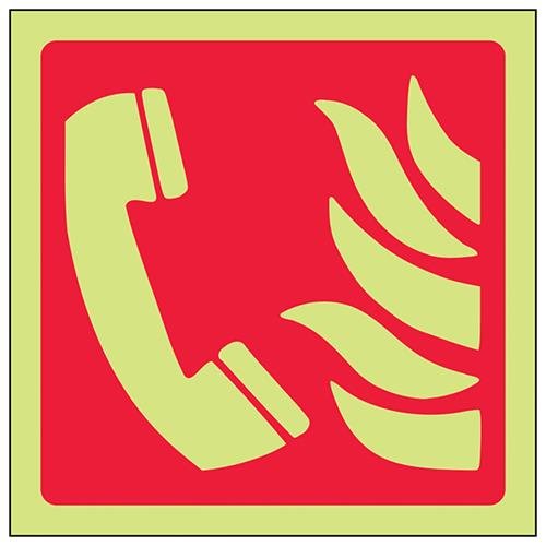 Preisvergleich Produktbild VSafety 13014AF-G Feuerausrüstungsschild, Feuerwehr Logo, Kunststoff, quadratisch, 100 mm x 100 mm, rot