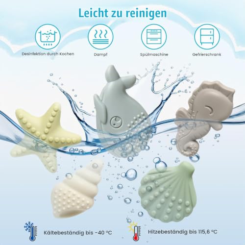 Kaukette für kinder 5er Set, Sensorische Kauketten, BPA-freies Silikon – Ansicht 5