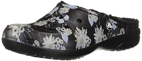 crocs Women's Freesail Floral Lined Clog, Black, 4 M US